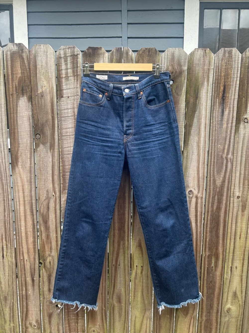 Levis Premium Ribcage Straight Ankle Jeans 27 Blue Cropped Womens High Rise‎